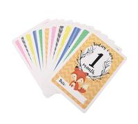 12pcs Animal Baby Cards for Photography, Wood Growth Recording | Creative Delicate Monthly Cards, Commemoration Prop for Mom and Baby, Beautiful Appearance