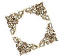 12PCS Antique Hollow Shape Jewelry Scrapbook Album Protector Wood Box Corner Decor, 1.8 * 1.8inch Large, 1.3 * 1.3inch Small, Material, Easy to Use, Attractive (Large)