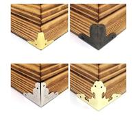 12pcs Antique Iron Corner Protectors - Vintage Decorative Brackets for Jewelry Boxes, Photo Frames & DIY Wood Projects (5 Sizes)(D 30mm antique brass)