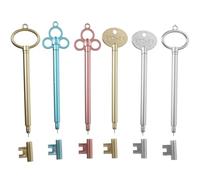 12pcs Antique Key Shaped Gel Pen Creative Plastic Rollerball Writing