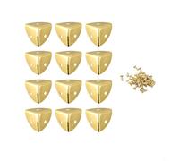 12PCS Antique Style Iron Bronze Corner Protectors with Screws for Wooden Boxes, Suitable for Reinforcing and Decorating Jewelry and Storage Boxes (Bronze)