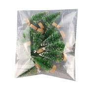 12pcs Artificial Miniature Christmas Tree Decorative Tabletop Scene Decor Supplies for Wedding Birthday Party Gold