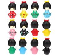 12Pcs Asian Doll, Cute Small Girl Toys with Kimono, Japanese Style Home Decor for Indoor, Outdoor Kokeshi Dolls
