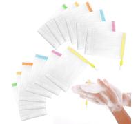 12PCS Assorted Colors Soap Bags for Shower, Handmade Bubble Mesh Soap Bag Exfoliating Soaps Saver Pouch Net Shampoo Bar Bag Sleeves with Drawstring Body Facial Cleaning Tool for Bath & Shower (12)