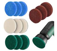 12Pcs Attachment for Bosch 6033 Set, Foam Universal Cleaning Brushes Compatible With Bosch Home and Garden, High Performance Microfibre Battery Cleaning Scrub Pad for Bosch Kitchen