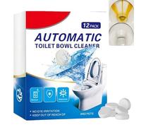 12PCS Automatic Toilet Bowl Cleaner,Cleaner with Foaming Action,Toilet Bowl Clea/ner Tablets,Power Plus Deep Cle/aning Toilet Tablets,Formula for Natural Stain Removal,Bathroom Toilet Cle/aner