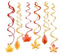 12Pcs Autumn Hanging Decorations Set - Autumn Bunting Swirls & Maple Leaf Garland, Farmhouse Bunting for Thanksgiving/Fall Home Decor, No DIY Rustic Wall Autumn Decorations