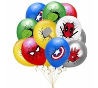 12PCS Avengers Justice League Super Hero Hulk Spider Man Party Latex balloons