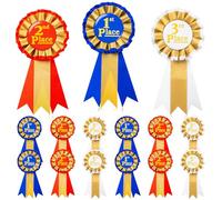 12Pcs Award Ribbon Rosette Set, 1st 2nd 3rd Honorable Ribbon for School Classroom Competition Prize Fair Talent Show