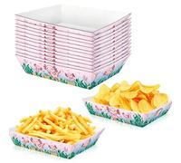12Pcs Axolotl Party Food Trays, Pink Paper Snack Trays, Newt Crisps Plate | Disposable Party Serving Trays for French Fries & Popcorn, Grease-Resistant Paper Trays for Birthday and Movie Night