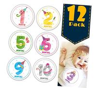 12pcs Baby Monthly Milestone Stickers Paper Decorative