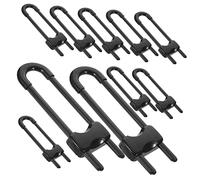 12pcs Baby Proofing Cabinet Locks U Shaped Black Abs