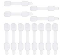 12Pcs Baby Safety Locks - Adjustable Child Safety Lock for Cupboard Cabinet, Self-Adhesive Baby Proof Strap Lock for Fridge, Drawer, Toilet