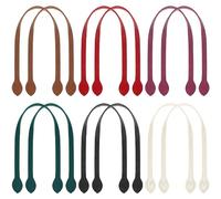 12PCS Bag Handles for Bag Making,23.4" PU Leather Straps for Handbag,Purse Handles for Crochet Bags 6 Colors