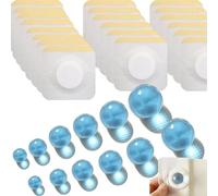 12PCS Ball-Shape Belly Button Plug Post Tummy Tuck Belly Button Plug Tummy Tuck for Liposuction or Umbilical Hernia Repair （6 Different Sizes, 2 of Each + 20pcs Medical Tape） (Blue) (Blue)