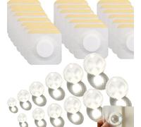 12PCS Ball-Shape Belly Button Plug Post Tummy Tuck Belly Button Plug Tummy Tuck for Liposuction or Umbilical Hernia Repair （6 Different Sizes, 2 of Each + 20pcs Medical Tape） (Blue) (Transparent)