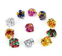 12pcs Ball Sound Tin Paper Toy Cat Crinkle Balls Playing Pets Toys