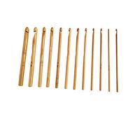 12pcs Bamboo Handle Weave Crochet Hooks Knit Craft Yarn Knitting Needles Weaving Yarn Tools