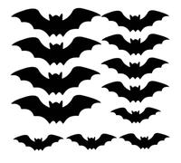 12Pcs Bat Wall Decor 3D Bat Stickers with LED Removable Lighted Halloween Wall Decor for Home Indoor Outdoor Decoration