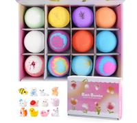 12PCS Bath Bomb Gift Set with Surprise Toys Inside, Bath Bombs for Kids, Handmade Natural Organic Bubble Bath Bombs, Colorful Bath Fizzies, Birthday