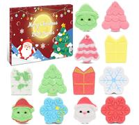 12PCS Bath Bombs,Christmas Bath Bombs for Kids Women Gifts,Handmade Bubble Bath Fizzers,Xmas Bubble Salt Set for Spa,Christmas Gifts for Women Girls