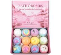 12Pcs Bath Bombs for Women Set, Natural Rainbow Bath Bombs Shower Moisturizes Soothes the Skin, Relieve Stress Bubbles, SPA Essential, Birthday Mothers Day