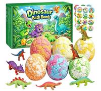 12pcs Bath Bombs Skin Friendly Bathing Kit Kids Bath Bombs Natural Mega Bubbles Dinosaur Toys Set for Kids