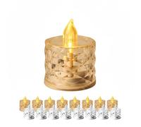12PCS Battery-Operated Tea Lights, Powered Included Diamond Shell Crystal Tealights for Wedding Party Anniversary Engagement Romantic Decoration Gifts for Partners Couples