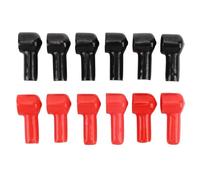 12Pcs Battery Terminal Boot Insulating Cover 6 Red 6 Black Cable Lug Protector Cover Cap for Vehicle Marine Commercial Durable Rubber