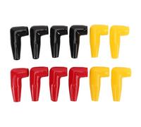 12PCS Battery Terminal Boots Insulating Covers, Red Black Yellow Rubber Protector Caps for Auto Marine Commercial Vehicles, Fits up to 16mm Terminal and 10mm Cable