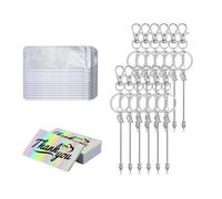12pcs Beadable Keychain Rods Silver/Gold/Rose Gold/Black Alloy Components Creative Jewelry Making Accessories Craft