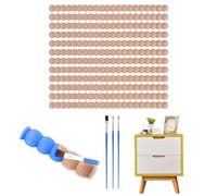 12pcs Beaded Wood Trim, Paintable Moulding Trim Wood, 3D Beading Wooden Trim with 3pcs Paintbrush, for DIY Home Wall Cabinet Furniture Shelf Window Door Decor (40cm×24mm)