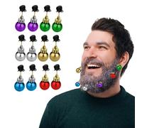 12PCS Beard Baubles,12 Days Of Christmas Decorations,Christmas Beard,Baubles Ornaments,Classic Novelty Party Accessories for Man,Colorful Decoration,Funny Days Gift,Hanging Hair Santa Rude Mustache