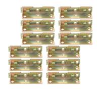 12pcs Bed Frame Hinge Buckle Brackets, Cold Rolled Steel | Vintage Golden Finish, for Headboards and Footboards, DIY Projects, Dorm Rooms, Multipack Hardware Set
