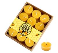 12PCS Beeswax Tealight Candles UK, Non-Toxic Pure Beeswax Candles for Relaxation, Handmade Cotton Wick Tea Light Candles Eco-Friendly Gift for Home Outdoor