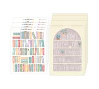 12pcs Bible Reading Tracker Stickers, Classic Bible Book Shelf Stickers Christian Study Supplies Accessories for Journaling Deeper Reading in The Book(Bohemian Style)