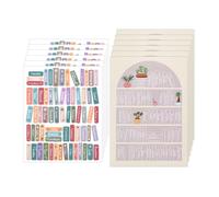 12pcs Bible Reading Tracker Stickers, Classic Bible Book Shelf Study Stickers Tabs Labels Learning Supplies for Readers Christian Books Lovers Accessories