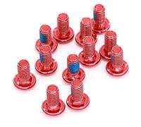 12Pcs Bicycle Brake Rotor Bolts M5x10mm T25 Torx Titanium Cycling Ultralight Screw for Road Bike,Mountain Bike (Red)