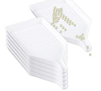 12PCS Big Diamond Painting Sorting Trays | White Plastic 6.29x3.14 Inch Organizer for DIY Crafts Rhinestone Triage Pans(White,3.8x2.8 Inch (6PCS))