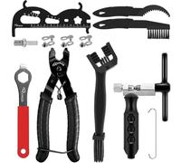 12PCS Bike Chain Tool Repair Kit, Bicycle Cleaning Brush, Bicycle Link Plier,Cutter Checker, Chain Breaker, Wrench Kits for 6-12 Speed Chain, Road Mountain Sports Bike