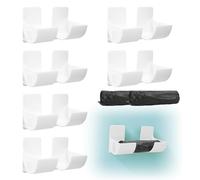 12pcs Bin Bag Holder, No Punching Plastic Bag Holder Trash Bag Holder with 2 Rubbish Bags, Wall Mounted Garbage Bag Dispenser Cabinet Storage and Organization Rack for Kitchen Bathroom Tin Foil(White)