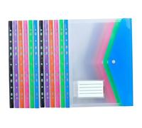 12Pcs Binder Pockets, Multi-Colored Plastic Page Protectors - Expandable A4 Document Envelopes with Snap, Waterproof Folder Organizer for School Office