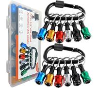 12PCS Bit Holders 1/4 Socket, Hex Shank Screwdriver Bit Holder for Impact Driver Drill Bit Keychain Extension Bar Quick Release Easy Change, Screwdriver Bit Holders for Tools & Home Improvement Gift