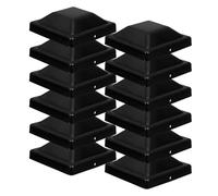 12pcs Black ABS Outdoor Fence Post Cap Protector for Wooden Posts | Quick Install, Sl inish, for Backyard Fences and Gate Posts, DIY Use, Contractor Choice