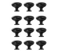 12pcs Black Aluminum round Drawer Pull Knobs for Wardrobe Bookcase | European Style, Single Hole Hardware, Cabinet Door Use, Minimalist Contemporary Look, Black Finish, round Shape