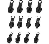 12Pcs Black Fix Zip Puller,Zip Slider Repair Instant Kit,Fix Zipper Removable Rescue Replacement Pack,Instant Zipper Set,for Sewing Clothes,Jacket,Jacket Backpacks,Zipper Repair Kit Fasteners,Zippers