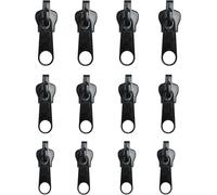 12Pcs Black Fix Zip Puller,Zip Slider Repair Instant Kit,Fix Zipper Removable Rescue Replacement Pack,Instant Zipper Set,for Sewing Clothes,Jacket,Jacket Backpacks,Zipper Repair Kit Fasteners,Zippers