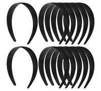 12pcs Black Plastic Blank Headband DIY Hair Accessory for Women