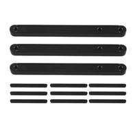 12pcs Black Plastic Bottom Mount Drawer Slides 180mm Two Piece Set | Integrated Rails, Quiet Glide, Easy Installation, Suitable for Cabinet Drawers, Wardrobes, Office Furniture and New Builds