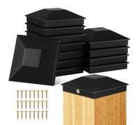 12pcs Black Plastic Fence Post Caps for Standard Square Posts